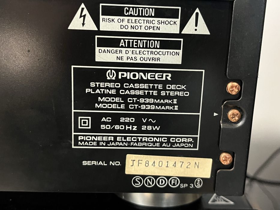 Super Deck Pioneer CT-939 Mark ll 3 capete-3motoatre