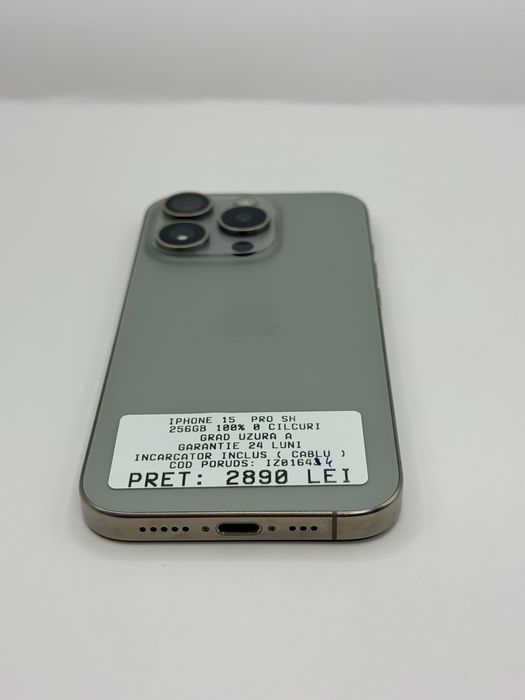 Iphone 15 Pro 256GB 100% Garantie Rate BuyBack - zonemag.ro