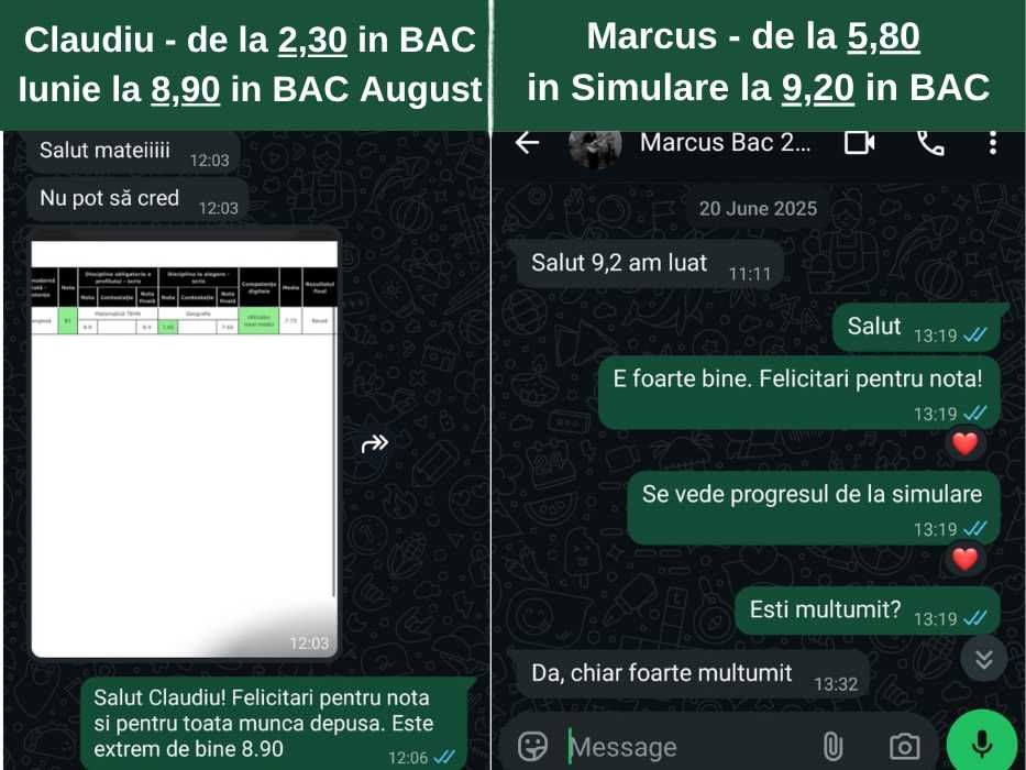 Meditatii Matematica/Informatica BAC August, clasele 5-12 Evaluarea Nationala