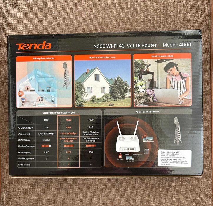 Router Wi-fi Tenda N300 Wi-fi 4G VoLTE