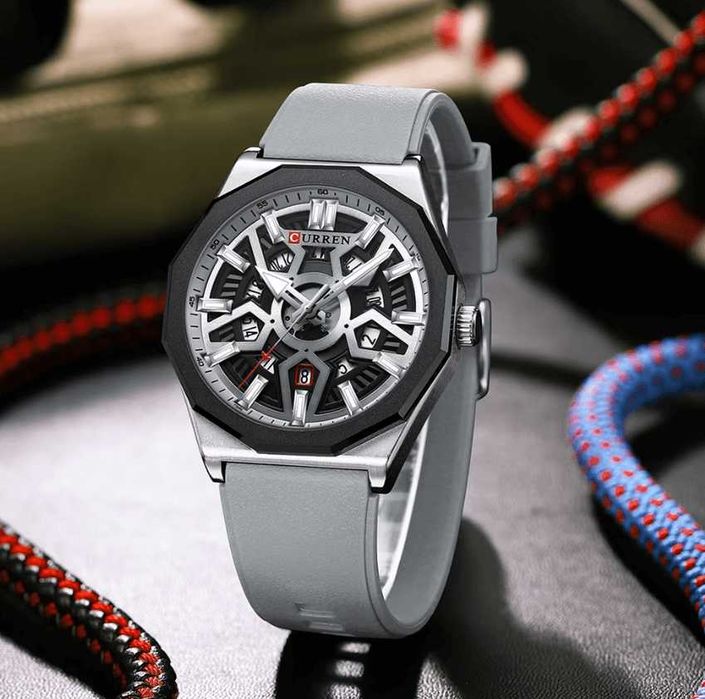 Мъжки часовник – CURREN 8437 – GREY + ПОДАРЪК
