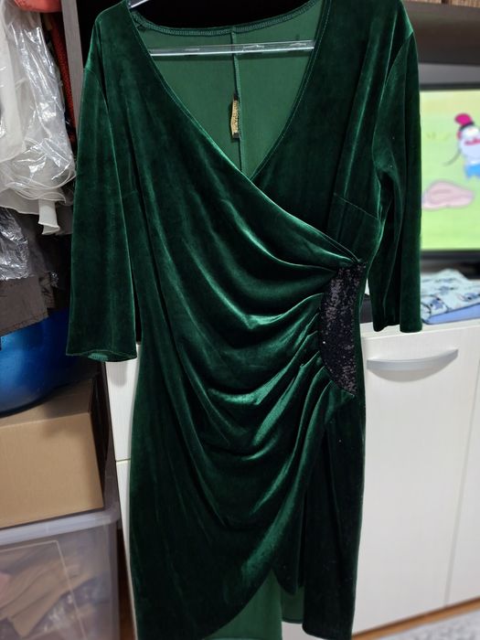 Rochie catifea verde M