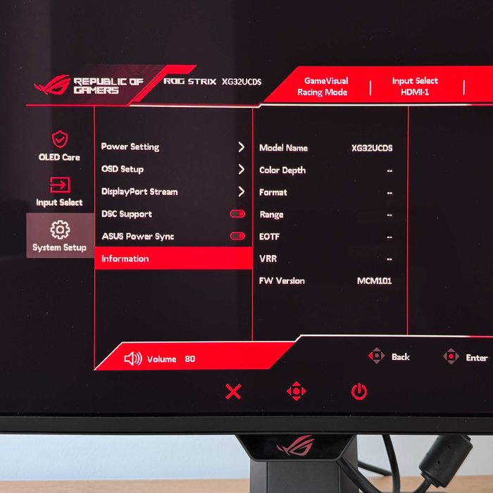 Monitor ASUS ROG Strix OLED 31.5 XG32UCDS