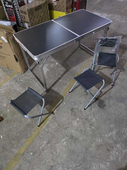 Set masa de camping pliabila 120x60 cm cu 4 scaune Relaxdays