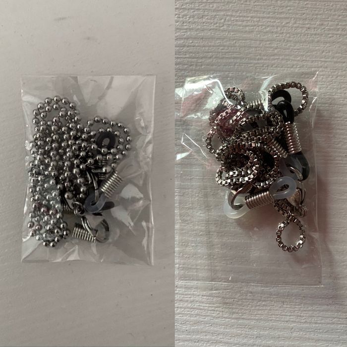 Сребрист и златист синджир за очила