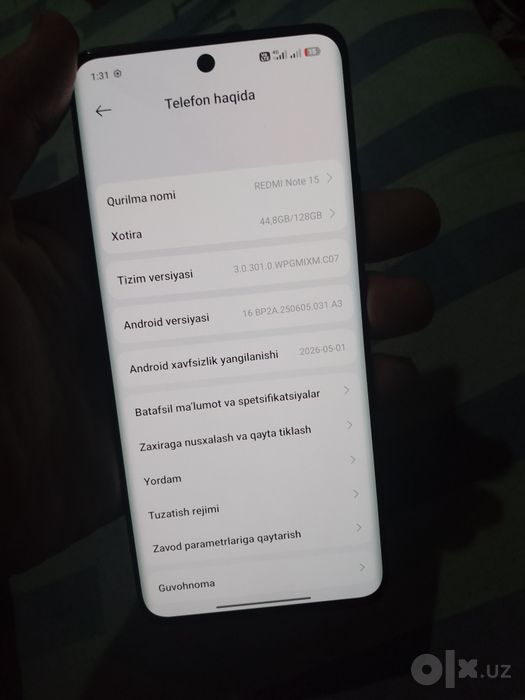 Redmi not 15 holati yangi