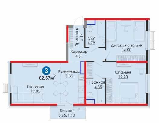3 комнатная квартира - Мирабад - 20% Скидка -ключи июнь 2026г- (XS)