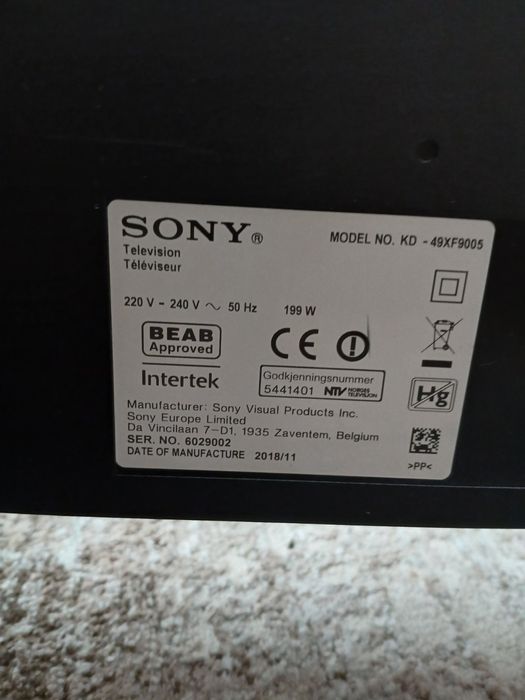 SONY  KD-XF9005 4к андроид 49 inca