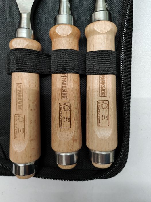 Set de 6 dalti lucrari sculptura lemn Parkside