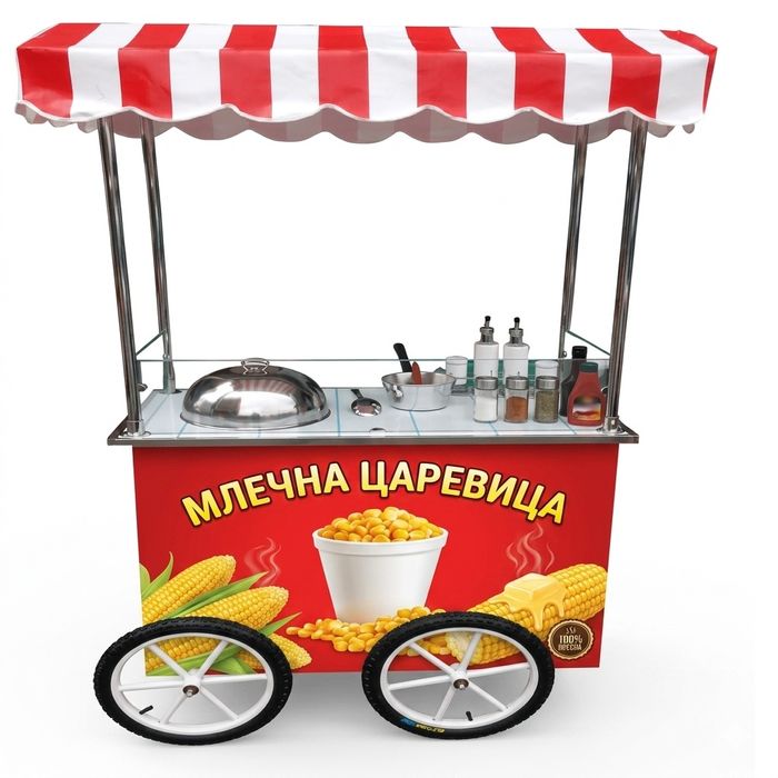 Професионални колички за Царевица на Пара, Хот Дог и др – Premium Inox