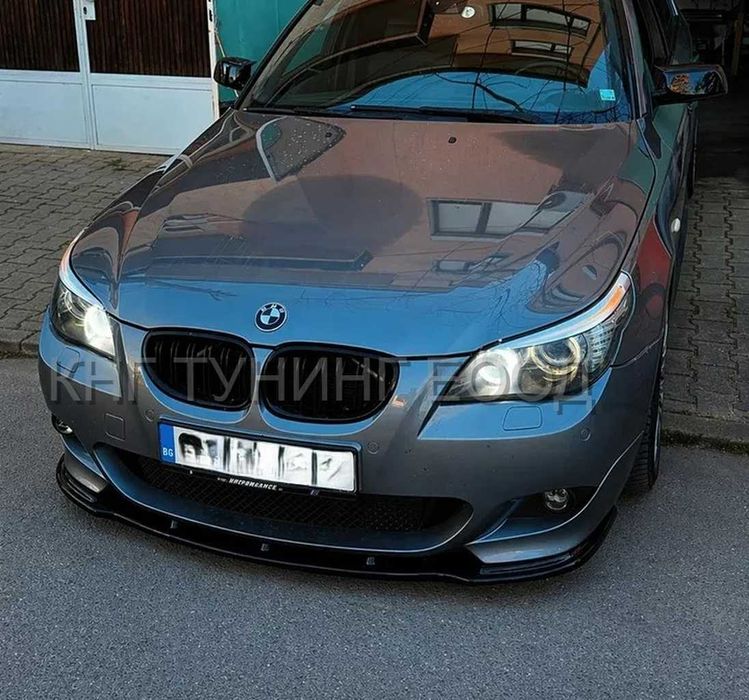 Преден лип спойлер за бмв е60 е61 м тех / bmw e60 e61 m tech lip spoiler / добавка за предна броня / нож