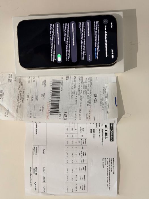 Iphone 14 pro Gold 100% baterie 256 gb