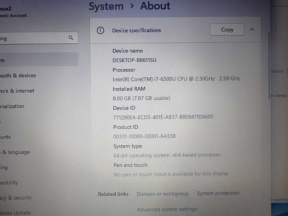 Vand Laptop i7 Asus