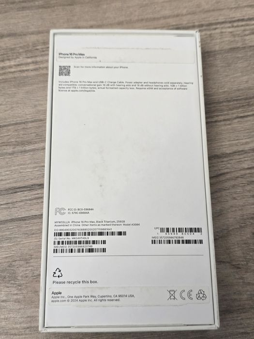 iPhone 16 Pro Max 256гб/100%аккум.