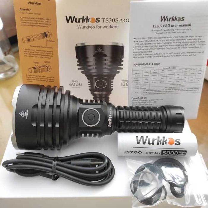 Wurkkos TS30S PRO cu Led SBT90.2 de 5000lumeni - 1000m