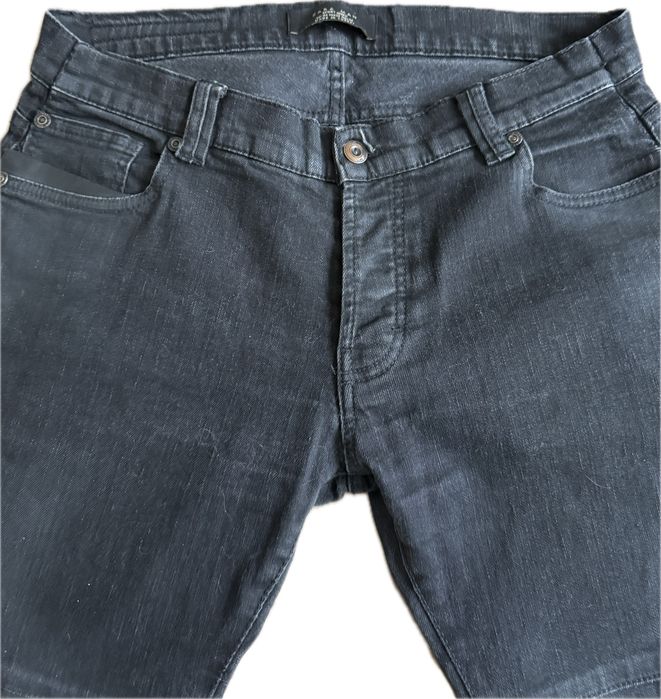 Jeans ROCK cu insertie de piele naturala
