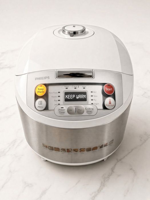 Multicooker Philips Viva HD3037 – 5L, 980W, 12 programe (orez, abur, risotto, iaurt)
