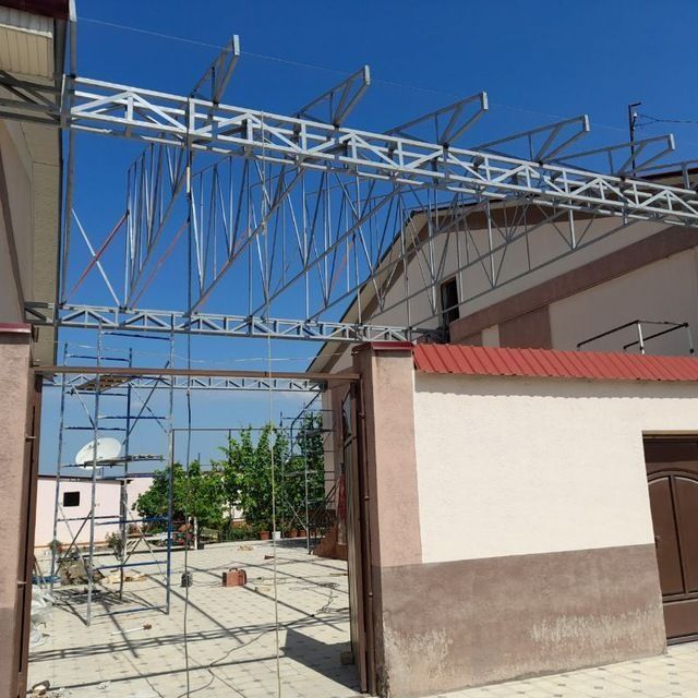 Навес куриш хизмати Узбекистан буйлаб кантинер профил материалидан