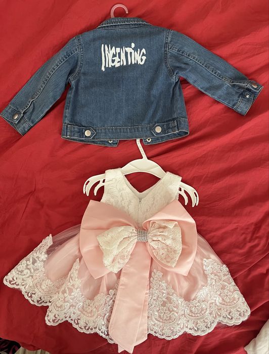 рокля за бебе розова