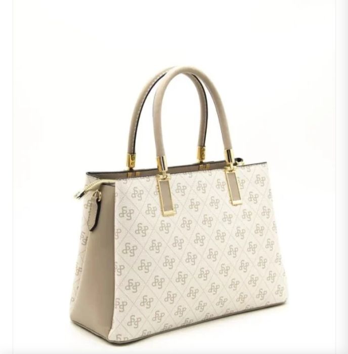 Нова дамска чанта златиста/бежова