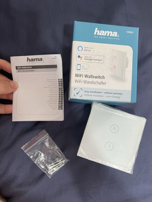 Întrerupător inteligent WiFi Hama (176551), Touch, 2 butoane, Nou la cutie