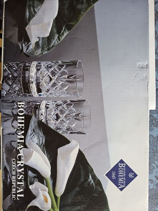 Pahare de cristal Bohemia și decantor