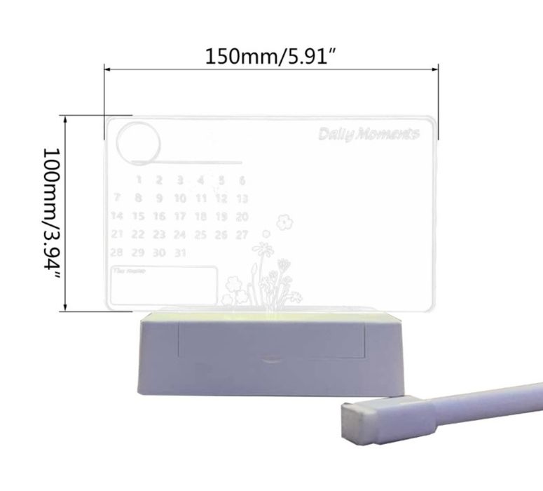 Led лампа със стойка-3D календар/планер