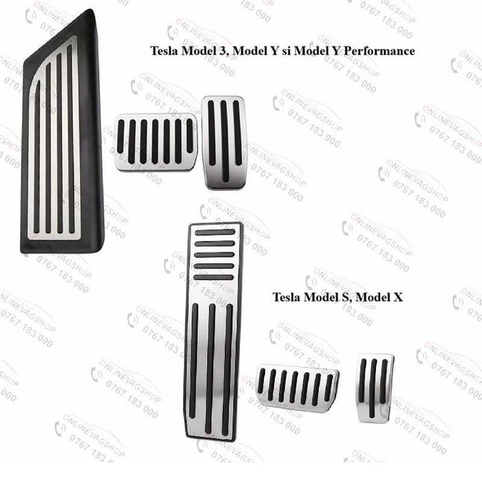 Ornamente inox pedale Tesla Model 3, Model Y si Model Y Performance ,Tesla Model S, Model X