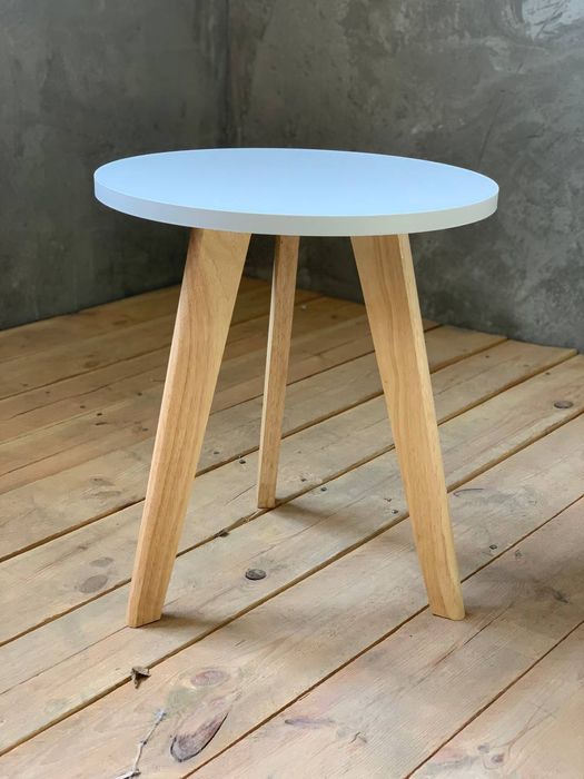 Журнальный столик белый круглый 45×40