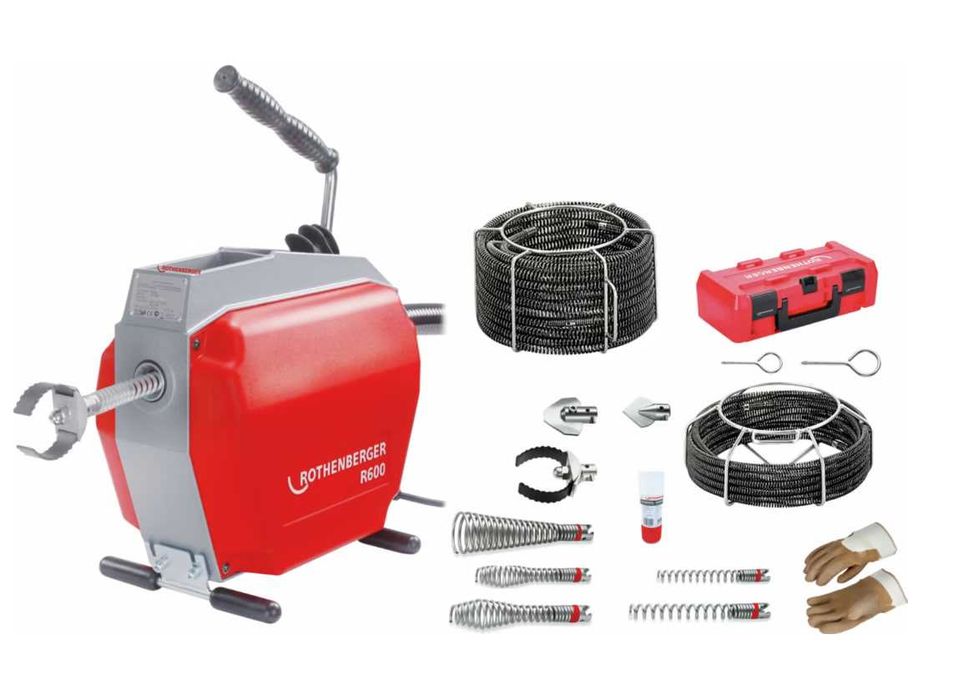 Машина для чистки канализационных труб Rothenberger R600 Спир 16-22мм