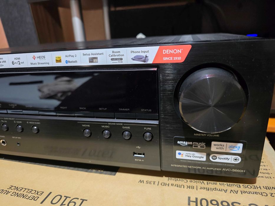 Продавам Denon AVR-S660H 5.2 AV ресивър – 8K, HEOS – Като нов!