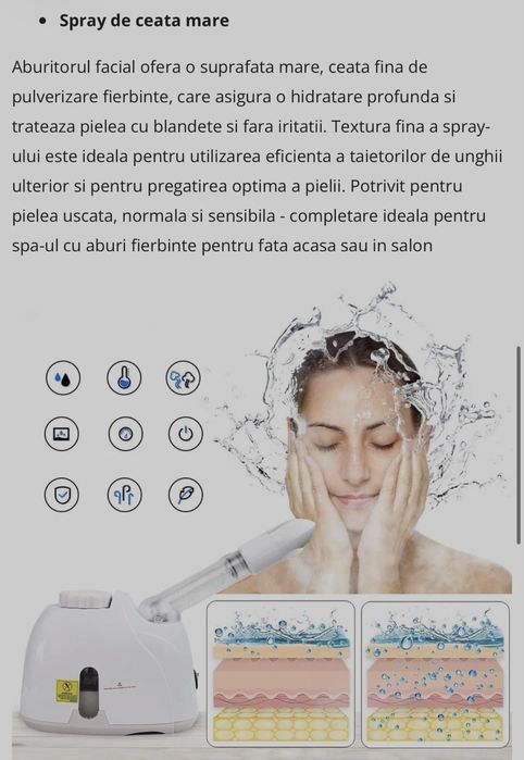 Aparat de aburi pentru față / Sauna faciala