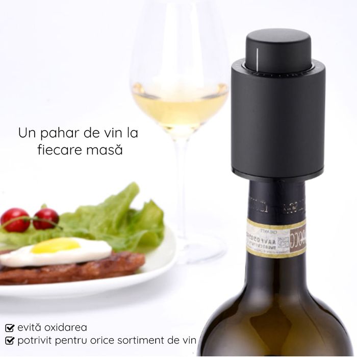 Dop reutilizabil cu funcție de vidare sticla vin