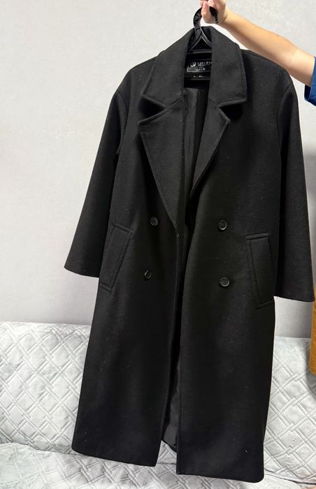 Пальто осенее весенее длинное черное пальто