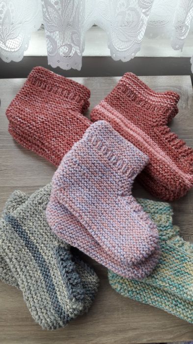 Детски, дамски и мъжки плетени вълнени чорапи/терлици