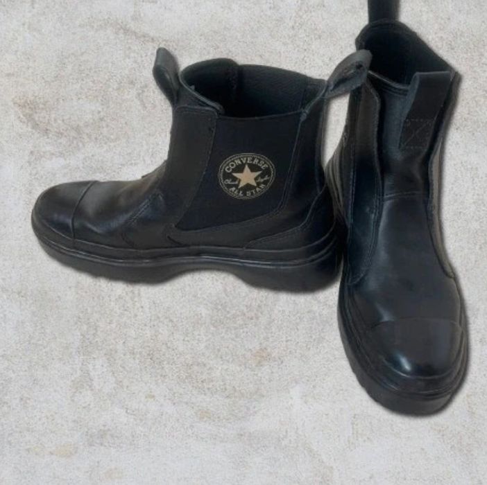 Ghete Converse negre din piele, mărimea 37, pentru femei
