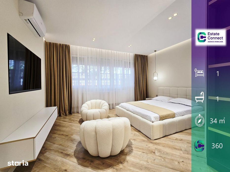 Apartament 1 cameră, amenajări premium - Cocorilor