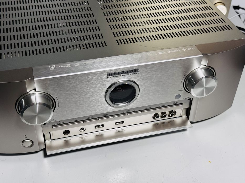 Marantz SR6012 Silver-Gold DEFECT – Receiver AV 9.2, 9×110 W, Dolby Atmos, DTS:X, Audyssey XT32, HDMI 4K, HEOS, Wi-Fi, Bluetooth, AirPlay