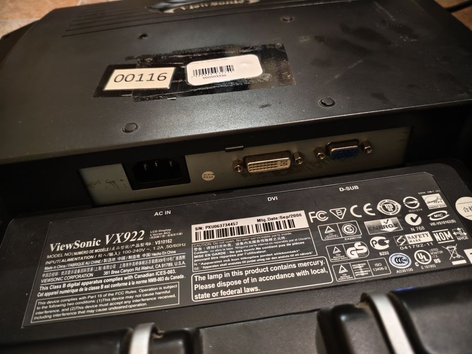 Монитор wiewsonic vx922