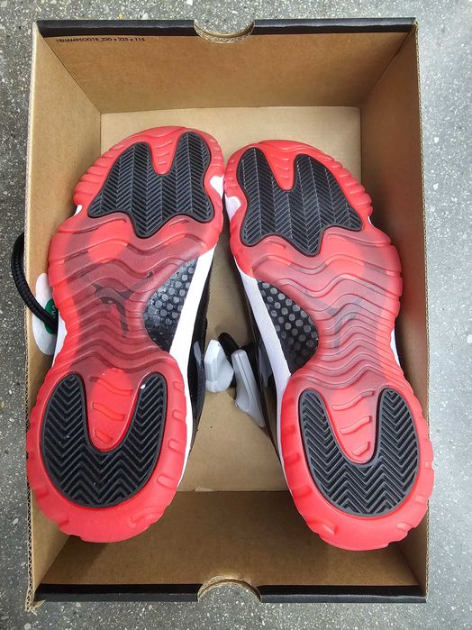 Nike Air Jordan 11 Retro Low, размер 41 - Чисто Нови, Оригинални (Black/Varsity Red-White)