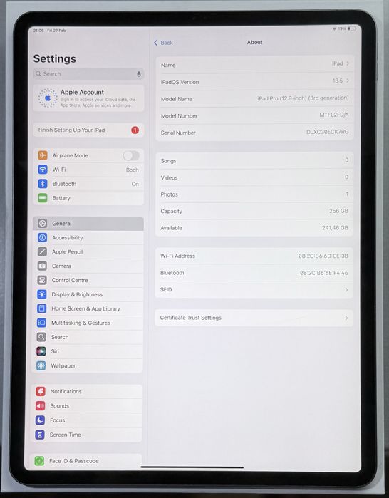 iPad Pro 12,9 3rd Gen 256GB