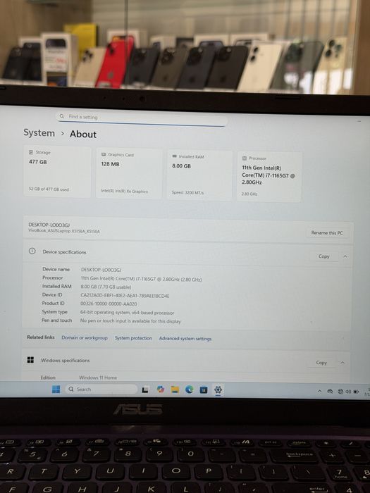 Laptop ASUS X515E - Procesor i7-1165G7 4.70GHz,8GB Ram,  SSD 512GB - Garantie !!!