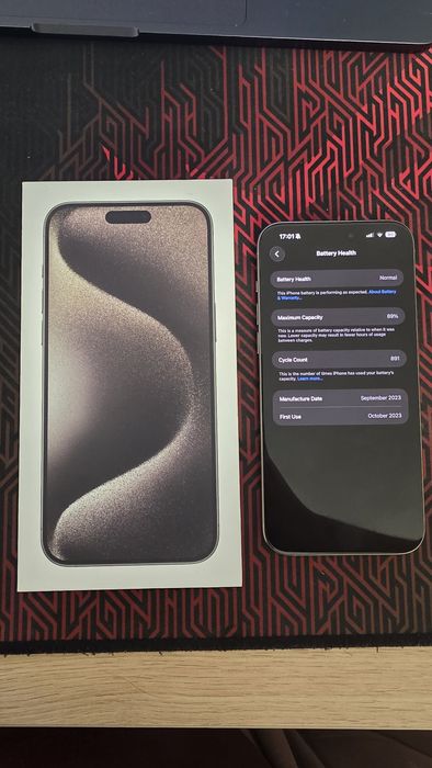 Iphone 15 PRO MAX 256 GB Natural Titanium 89% baterie