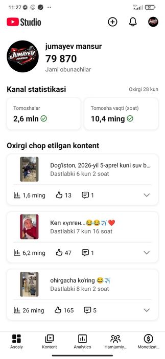 YouTube kanal sotiladi