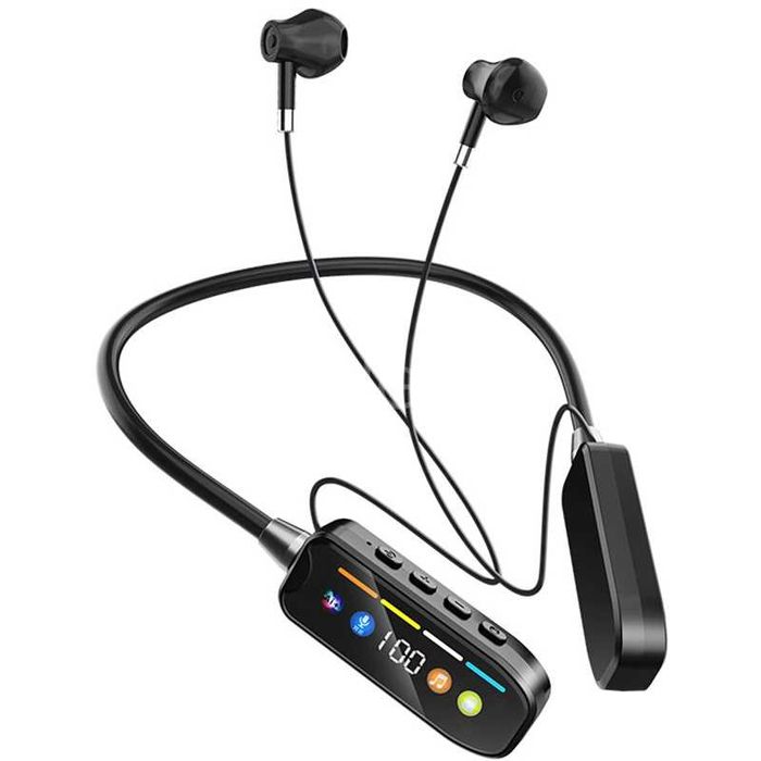 Безжични Bluetooth 5.4 стерео слушалки спорт за врат, слот за SD карта