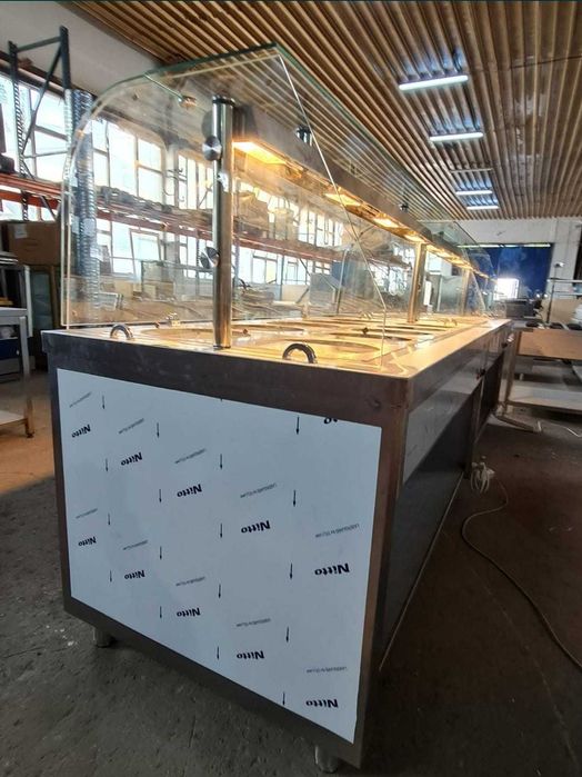 BAIN Marie 3-6GN Geam CURB / Vitrina CALDA- RECE / AUTOSERVIRE Horeca/