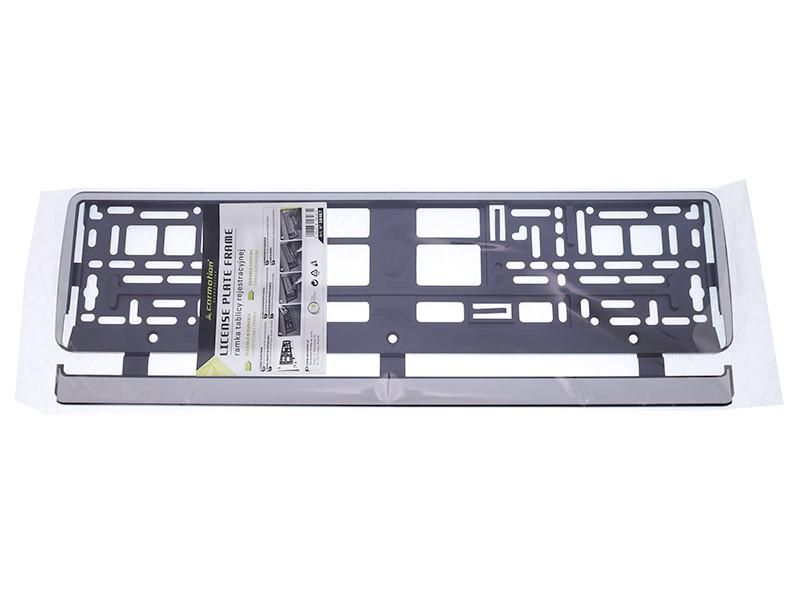 рамка / стойка за регистрационен номер със сребриста рамка ...