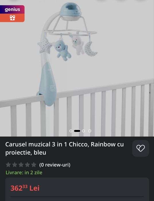 Pat CHICCO Next2Me Forever - Gri Ash !!!cadou carusel muzical