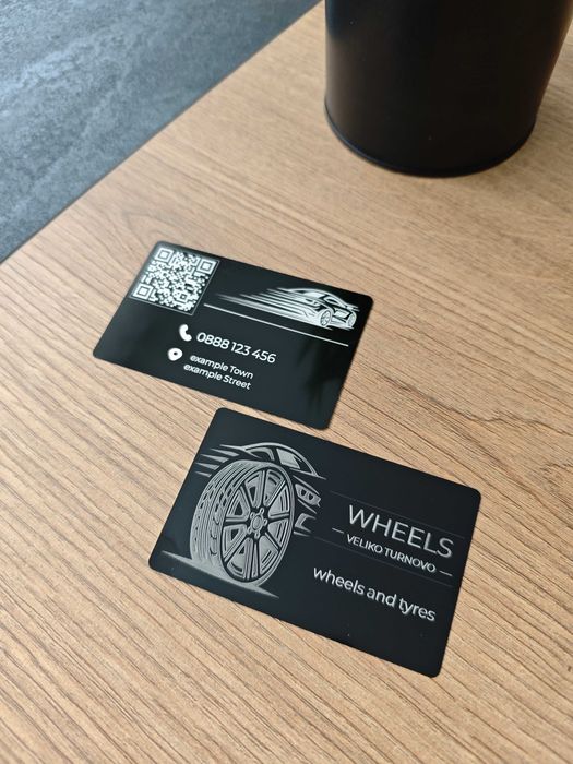 Метални визитки с лазерно гравиране — персонализирани