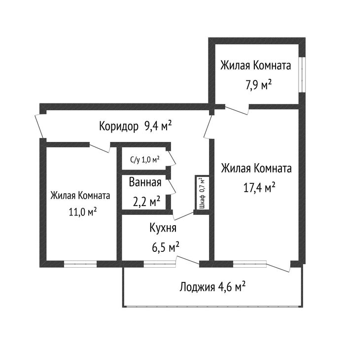 Продаётся 3-комнатная квартира 103-серии в 8 мкр. Этаж 4/5. Автономка.